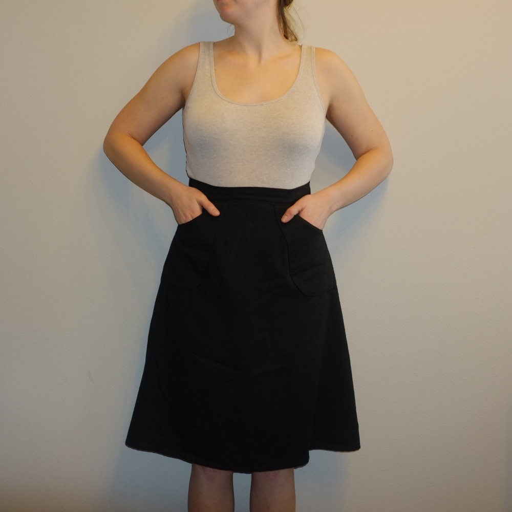 Charcoal A-Line Skirt